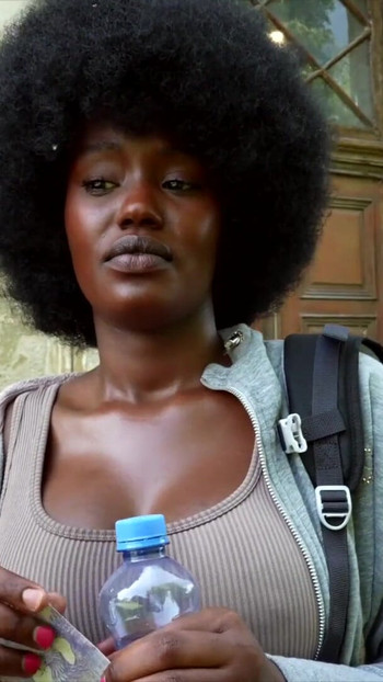 Thrilling moment from "Czech Streets 152: Quickie with Cute Busty Black Girl"