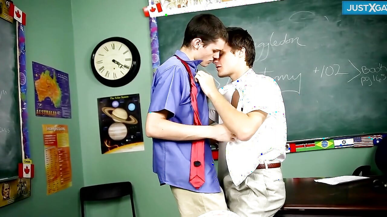 Eager Twink Adam Takes Krys Thick Cock in Classroom
