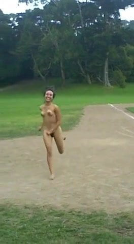 Strips naked and runs around