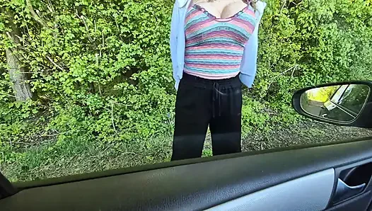 Public Drive Thru With Remote Controlled Vibrator Makes Girl Cumming Hard While Driving Then Fucked In The Car