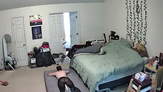 MILF caught humping magic wand till she cums