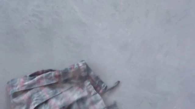 sweeping floor with red tartan skirt 2