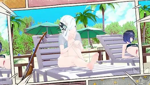 Yelan x shenhe di pantai (genshin impact) cerita p1
