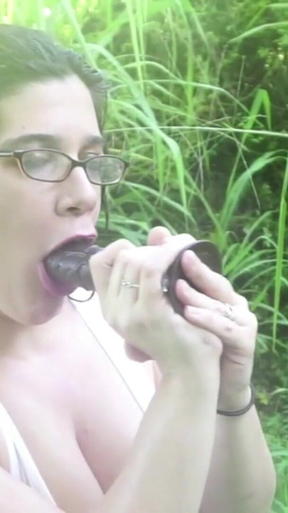 Stunning moment from "Dirty White Slut Gets Hosed Down & Uses BBC Dildo in Her Backyard"
