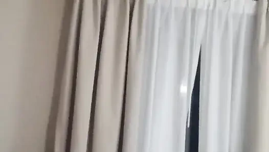 He strokes and talks dirty until she can't take it