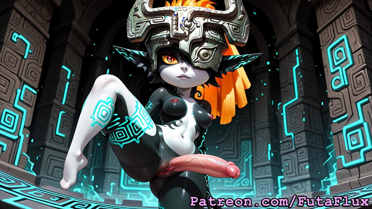 Futanari Midna จาก Zelda - ช่วยตัวเอง, ยิงน้ําเงี่ยน, ดูดควยตัวเอง