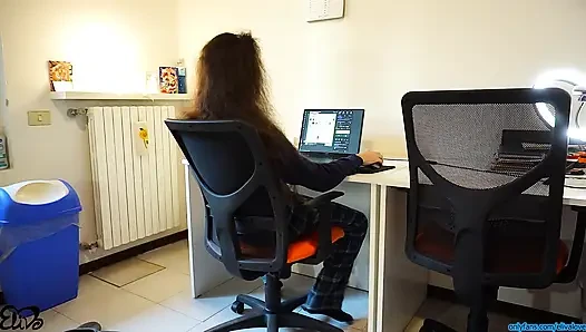 He was focused on the game, I on his hard cock (I swallow cum)