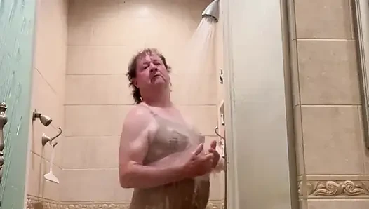 Shower with Wife’s underwear and bra