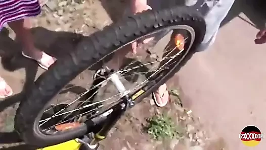 Master Cyclist Riding and Pleasuring a Horny Blonde in the Car