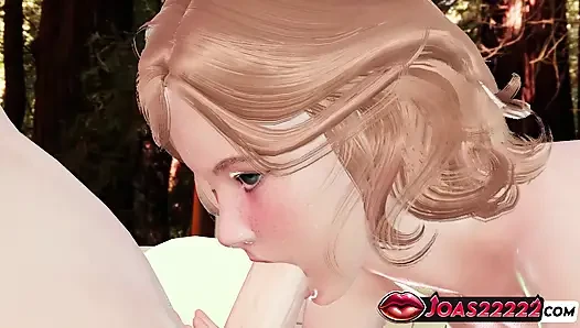 Rule34 рыжая Moira в бассейне, 3D хентай - дрочка большого хуя, грязный минет, трах сисек, камшот в анимации без цензуры