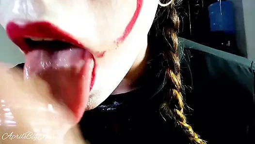 Halloween, ES ist süchtig nach schwanz und sperma, sie "schluckt alles" 2-3