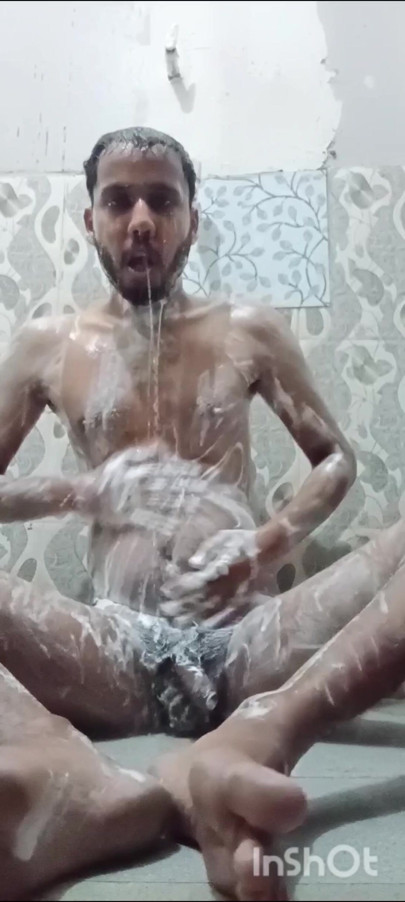 Amaas khan bathing.