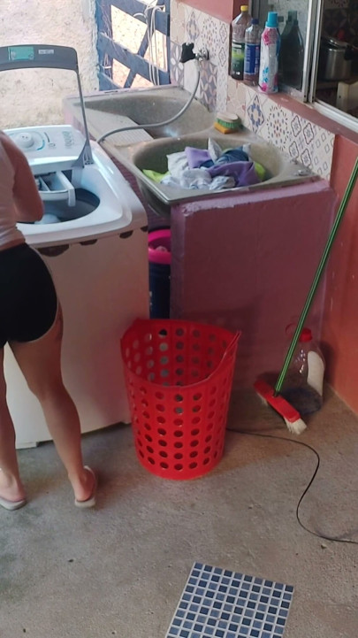 The boss left and the maid couldn't resist my erect dick | Clip 1
