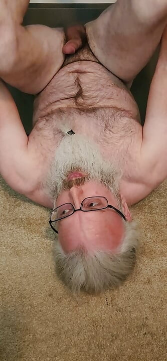 Solo masturbation, dildo fucking, and beard cum