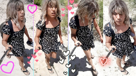 Cute Shemale Legs in Mini Dress and Sandals Walks in Public Very Hot