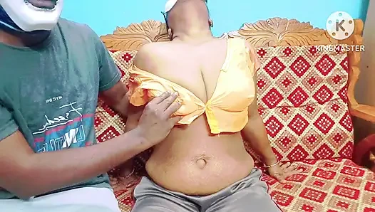 Horny mallu girl with huge boobs and he rubbed her juicy boobs with a ice cube