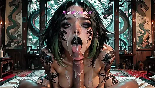 Si cantik naga membanting tubuhnya dengan kontol tebal mengerang keras saat muncrat di perutnya yang fleksibel (AI Animation)
