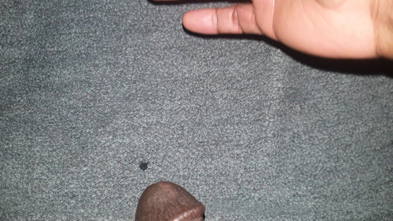 Precum on horny black cock