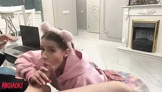 Deep anal sex with a beautiful female neighbor and stranger - Sophie Weber.