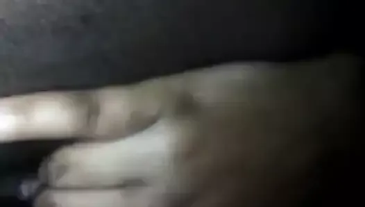 Black 18 year old gf fingers her wet pussy for me
