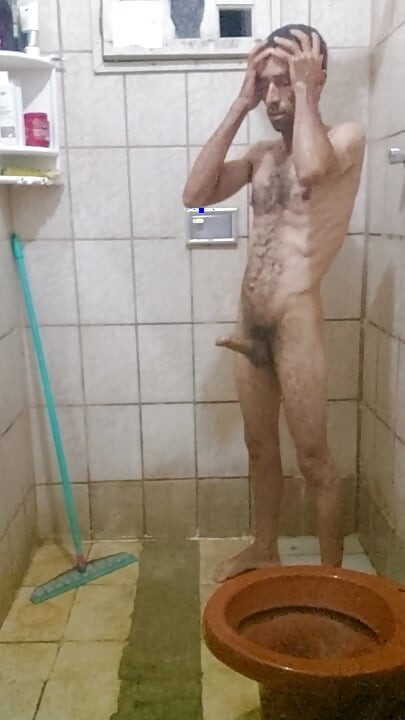 Me Taking a Shower with a Hard-on and Jerking off Until I Cum