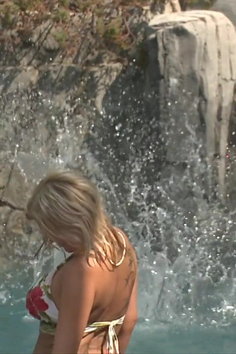 Black guys get to fuck two hot blondes by the pool