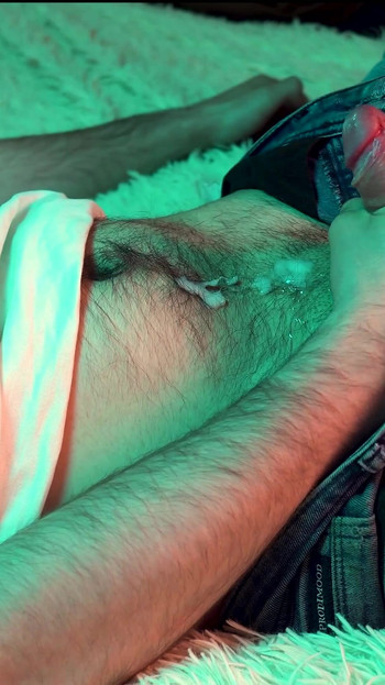 Captivating moment from "a young hot guy watches porn on his phone and jerks off his small cock."