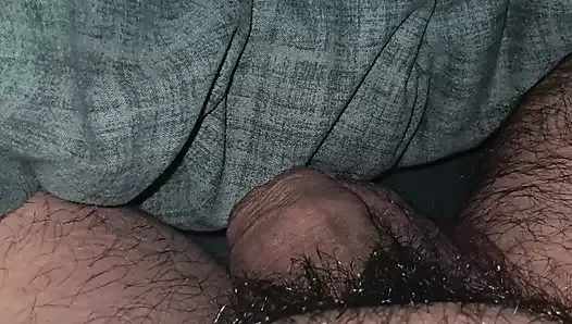 Step mom hand on step son leg while he pulled out blanket showing his dick