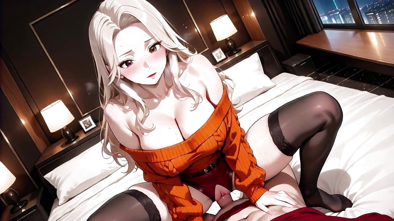 Her Tight Orange Sweater Can't Contain the Pleasure