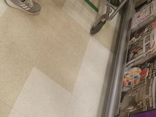 Hot college girls checking out at Publix