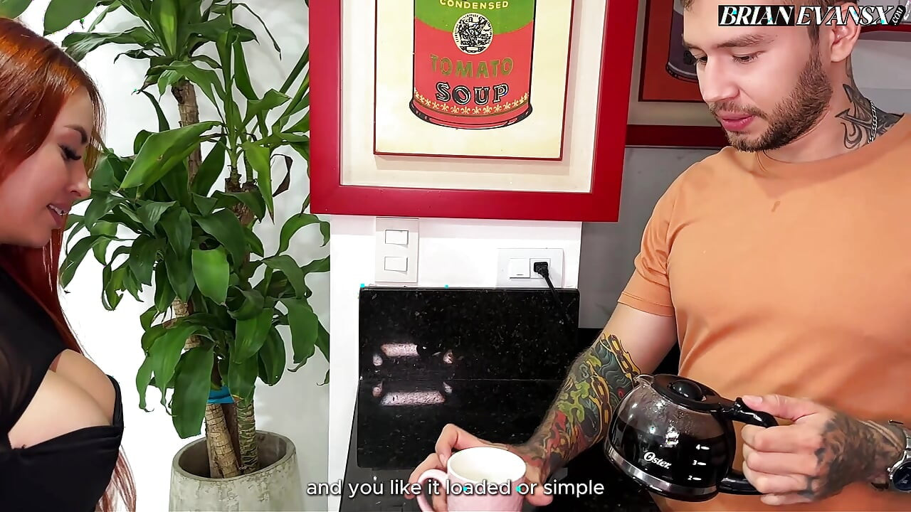 Colombian red hairhead Andrea Castro has another date with Brian Evansx - coffee and lots of sex
