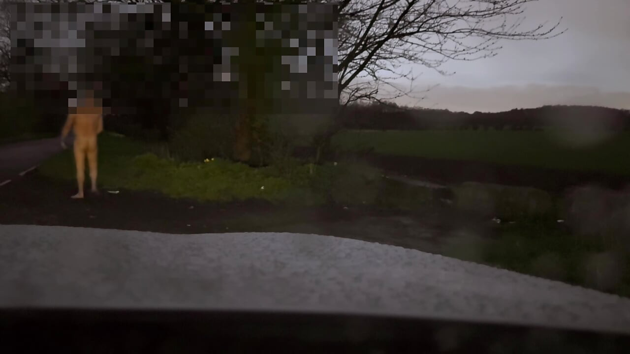 Wanking naked outdoors