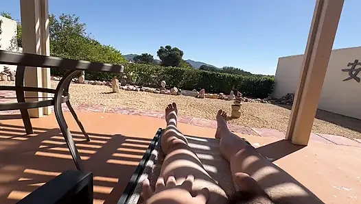 Slutty Kitty Sucks and Rides Yummy Jimmy on the Balcony to Extract His Semen