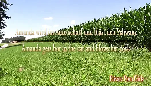 Amanda Gets Hot in the Car and Blows Her Cock