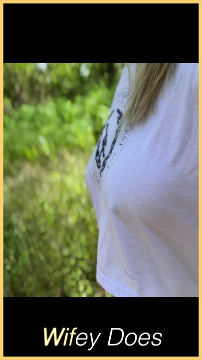 Wifey heads out in a short crop top which shows her perfect tits