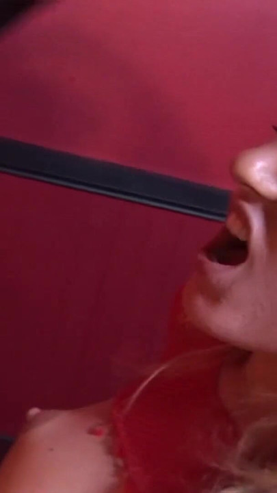 Key moment from "Lazy blonde worker gets her lesbian boss angry and she gets discipline with a double ended dildo"