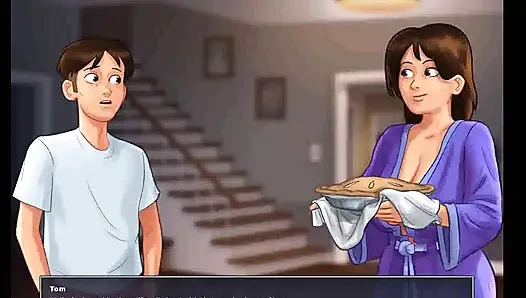 SummerTime Saga: она доит свои сиськи и продает молоко в городе, эпизод 107