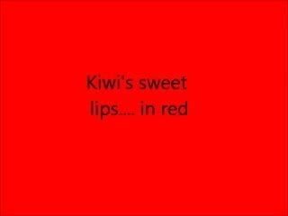 Lábios doces de kiwi