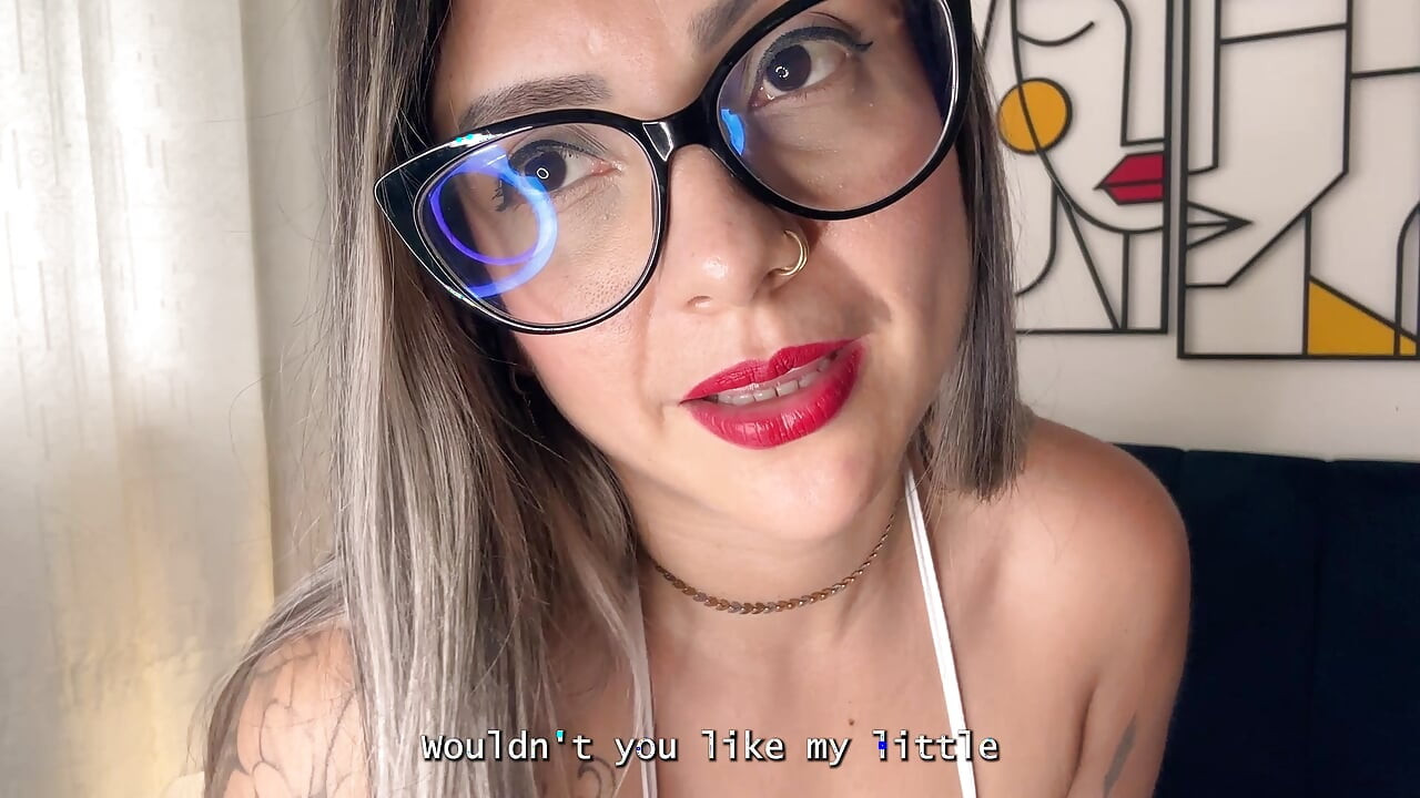 Big-titted babe performs JOI in Spanish with subtitles in POV