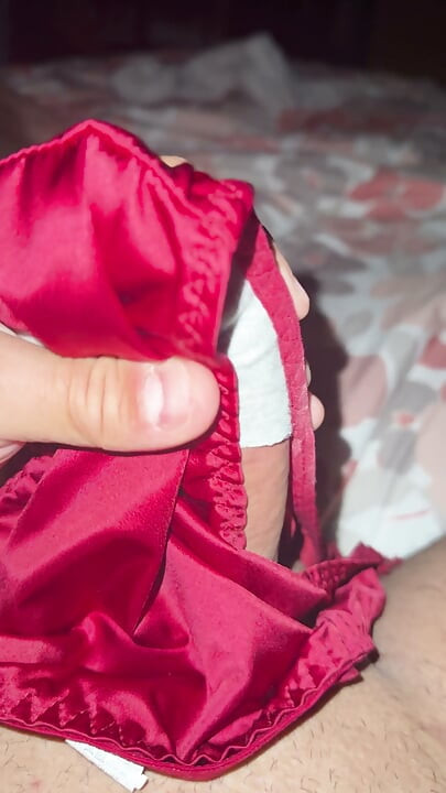 Creamy satin pantie play