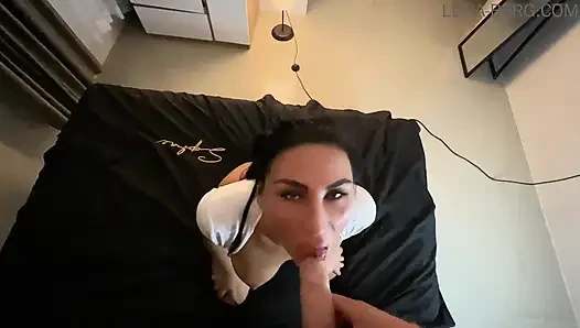 horny STEPSISTER came to eat a banana, SUCK DICK 69, fuch all poses and CUM in MOUNTH
