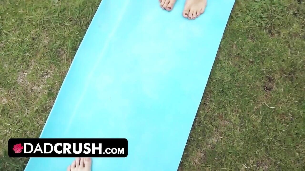 DadCrush - Sexy fit babe lets her stepdad move her panties and finger fuck her outdoors by the pool