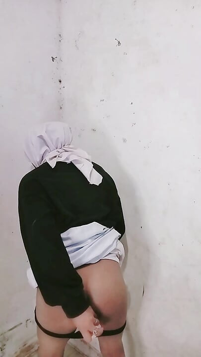 Sissy Hijab with chastity cage and streching my asshole