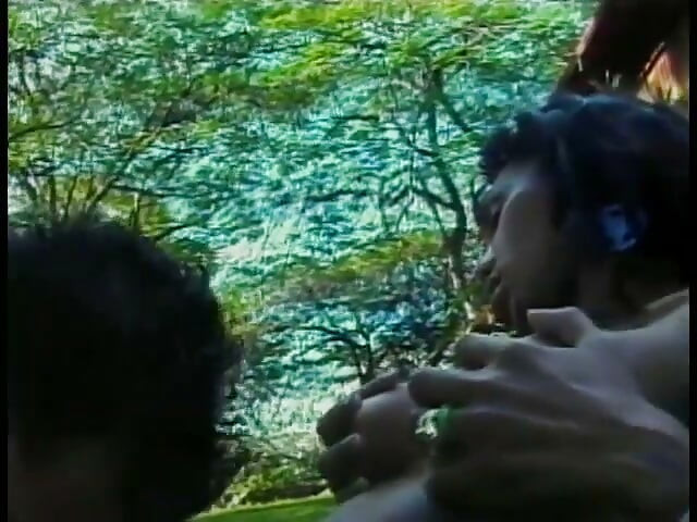 Gaunt dude and busty sunburnt tranny Claudia Junior enjoy having good old brown on the forest meadow