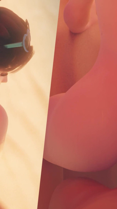 D.va Beach Morning Anal Sex & Night Sloppy Blowjob Facial - Overwatch 3D Animation