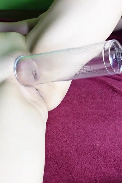 Fisting and Fun with Pussy in Penis Pump for Small Pussies Close up Real Amateur Orgasm