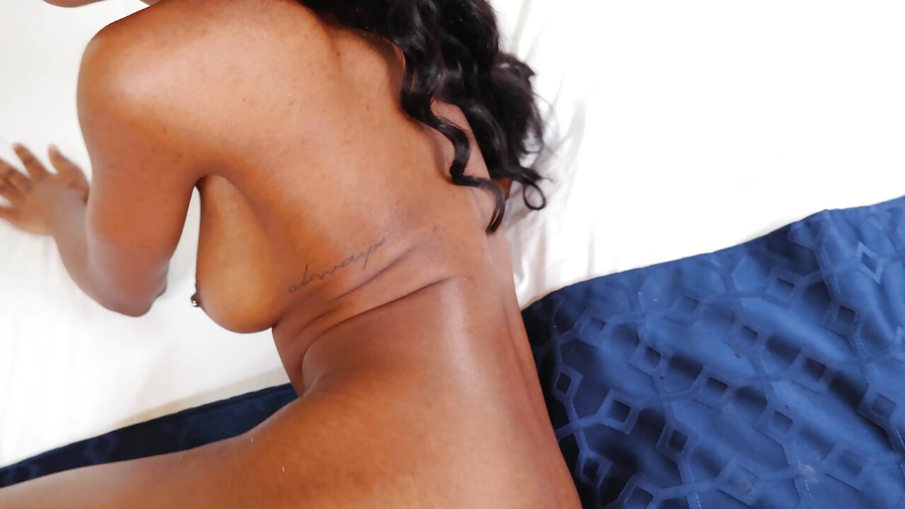 Busty Ebony Takes a Load