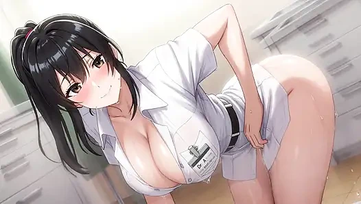 A sexy dentist with big breasts