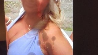 Cum Tribute on a hot Girl with big tits
