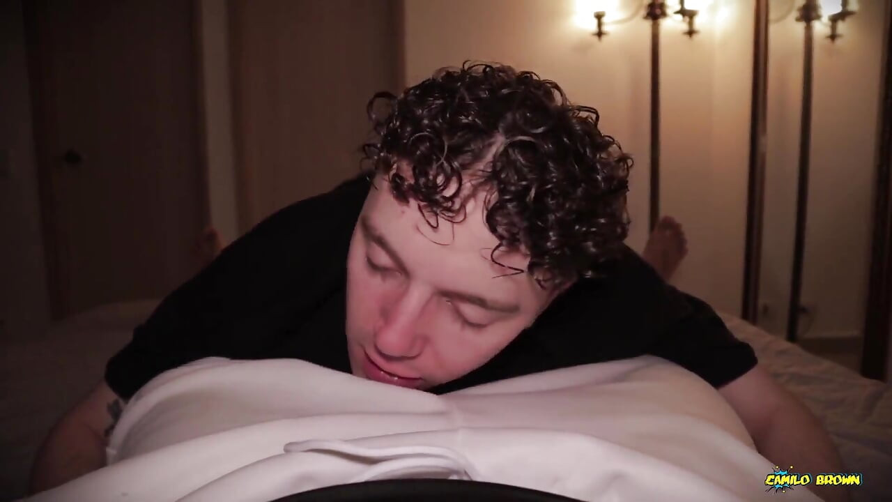 POV Twink Blowjob Cum Eating Nico Mucci Sucking Sweaty Daddy Camilo Brown's Big Uncut Cock